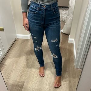 Abercrombie and Fitch the super skinny ultra high skinny jeans with rips